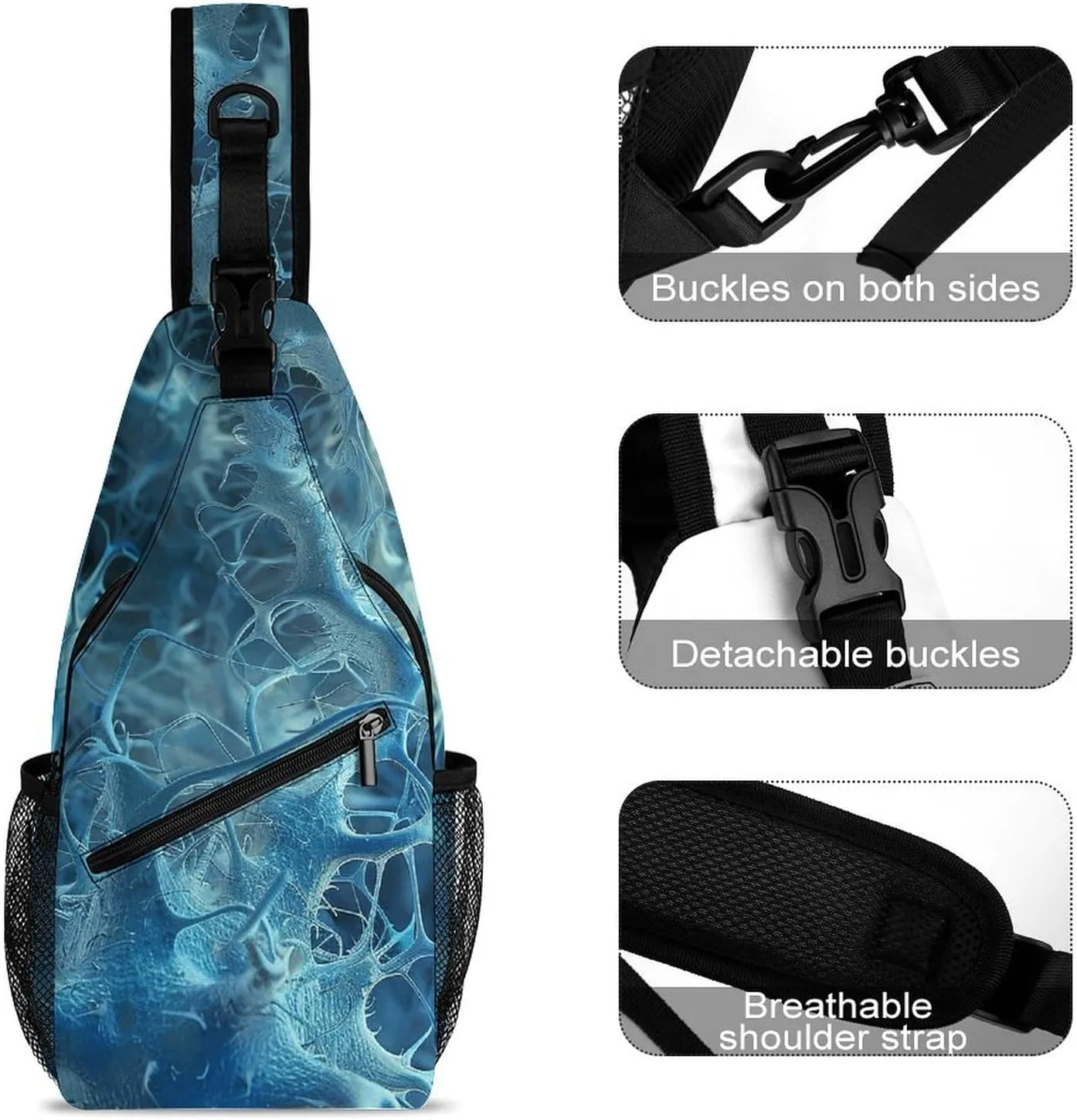 Blue Neuron Picture Sling Bag Crossbody Bags Cross Body Bag Fanny Packs Chest Bags Sling Purses for Travel