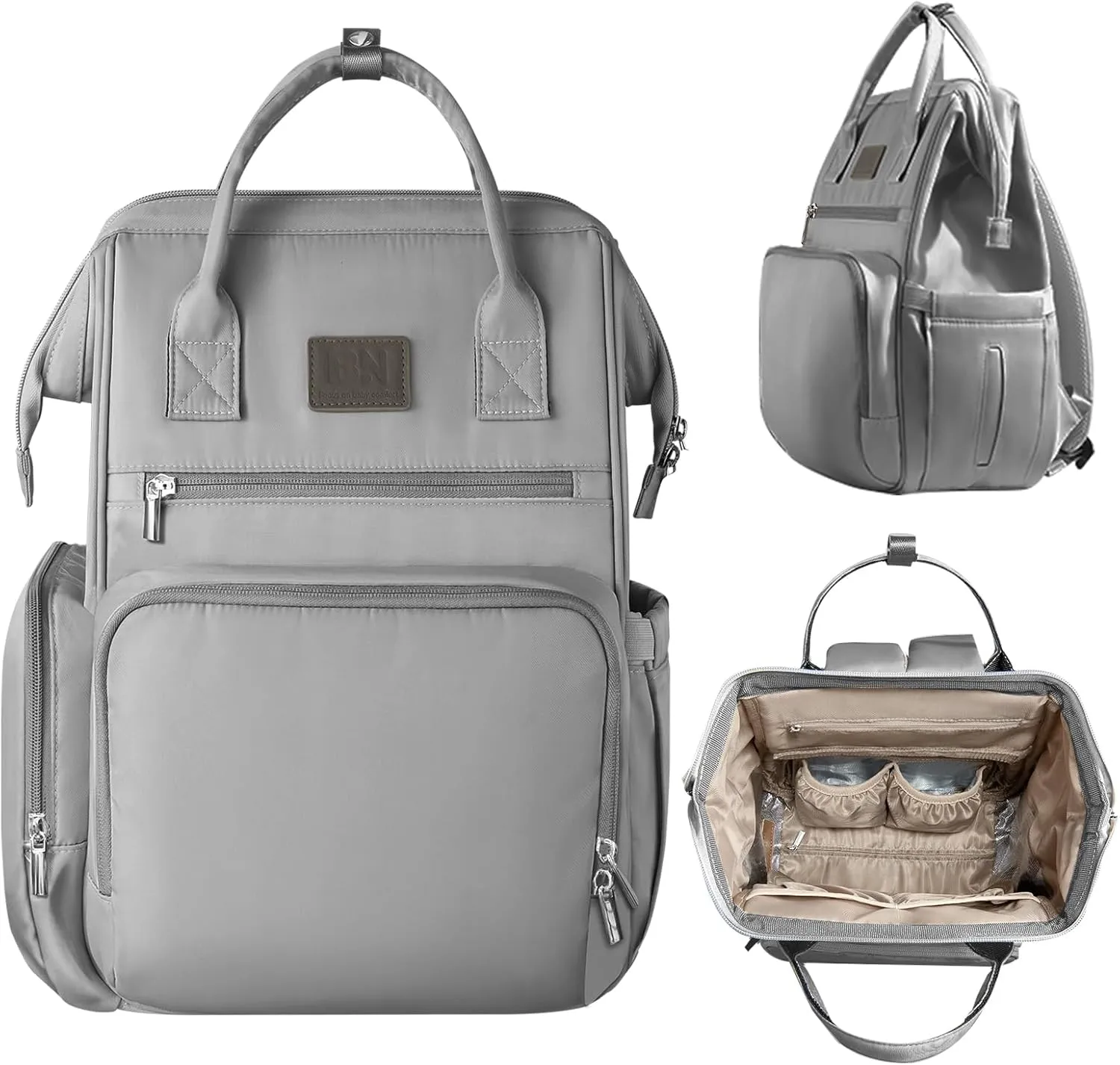 BN Diaper bag, Baby bag for mom, diaper bag backpack for women,diaper bag, Diaper bags (Grey, 30.5 Liters)