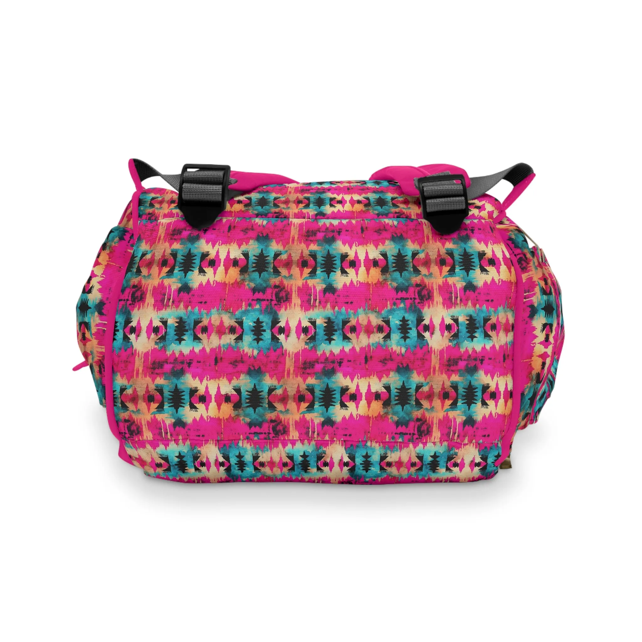 Boho-Chic Aztec Diaper Backpack - Durable Nylon Changing Bag with Tribal Patterns, Spacious & Organized for Modern Parents