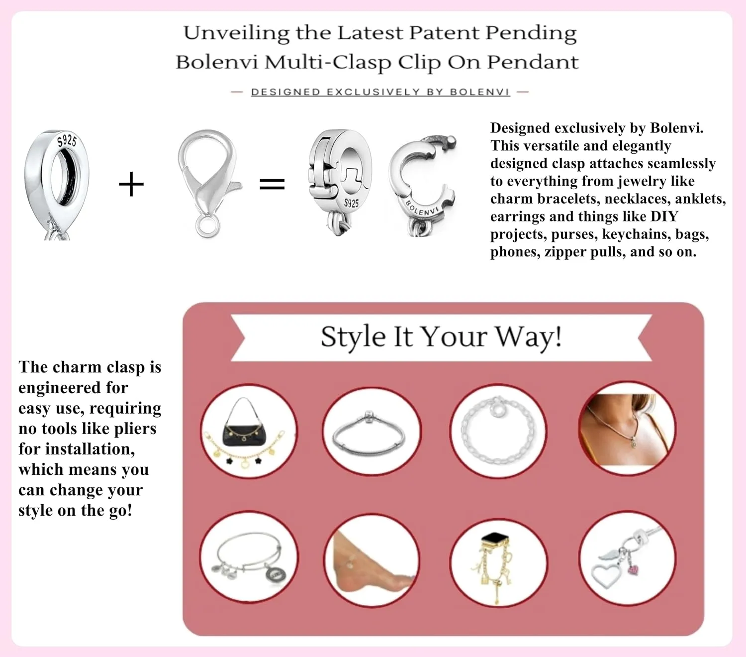 Bolenvi Realistic Flowers Open Clasp Clip On Pendant, Jewelry for Mother's Day, Calla Lily Gold Accent, 925 Sterling Silver Charms Compatible With Pandora & Other Charm Bracelets/Necklaces