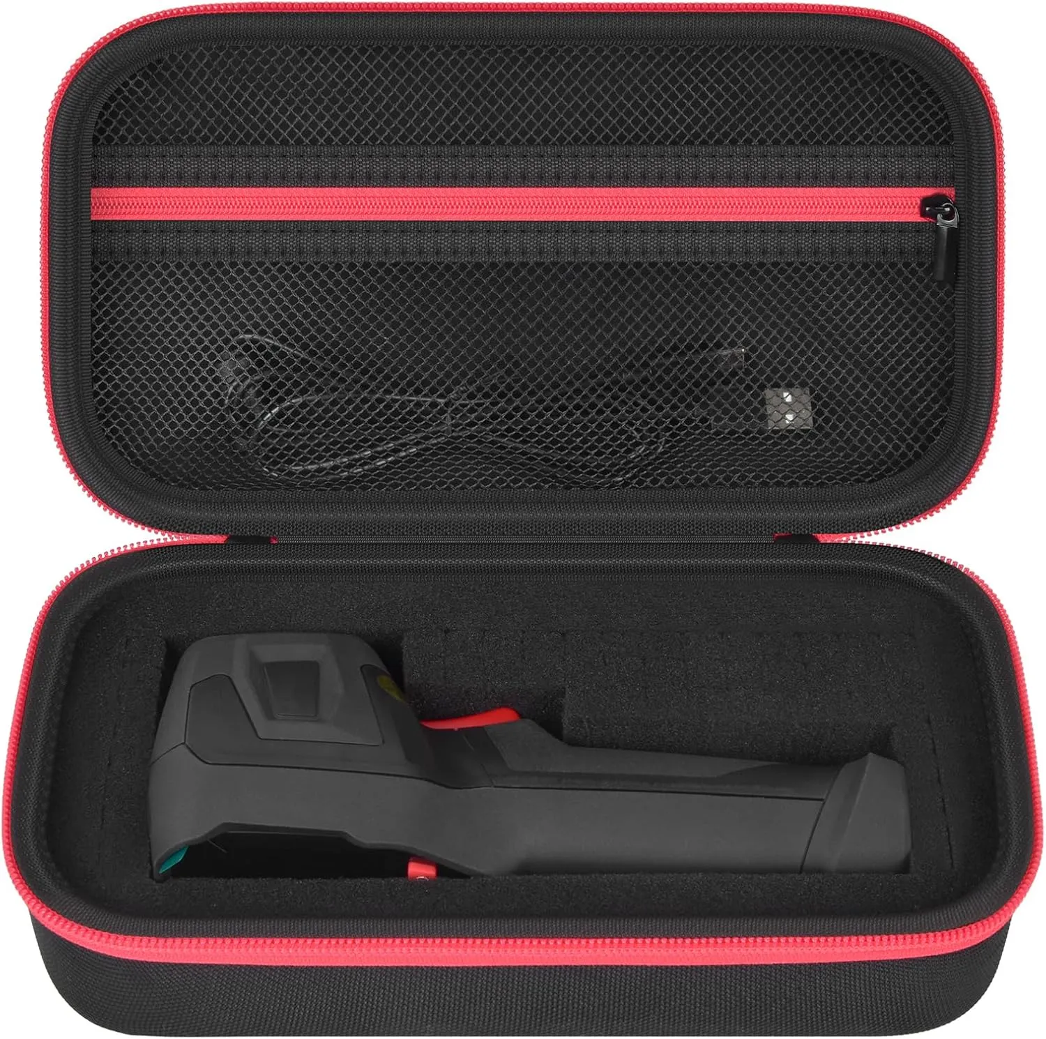Boobowl Case Compatible with HSFTOOLS HF96/ for AMPBANK H128 Thermal Camera, Infrared Camera Storage Holder Box with DIY Sponge for USB Cables, Calibration Card and Accessories(Bag Only) (Black)