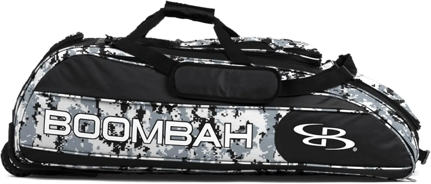 Boombah Beast Rolling Bat Bag - 40" x 14" x 13" - Digital Camo - Holds 8 Bats, Glove and Shoe Compartments