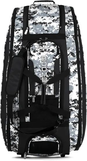 Boombah Beast Rolling Bat Bag - 40" x 14" x 13" - Digital Camo - Holds 8 Bats, Glove and Shoe Compartments