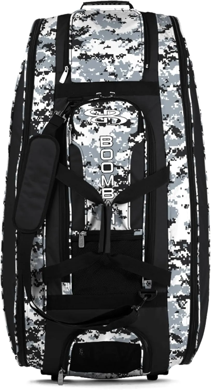 Boombah Beast Rolling Bat Bag - 40" x 14" x 13" - Digital Camo - Holds 8 Bats, Glove and Shoe Compartments