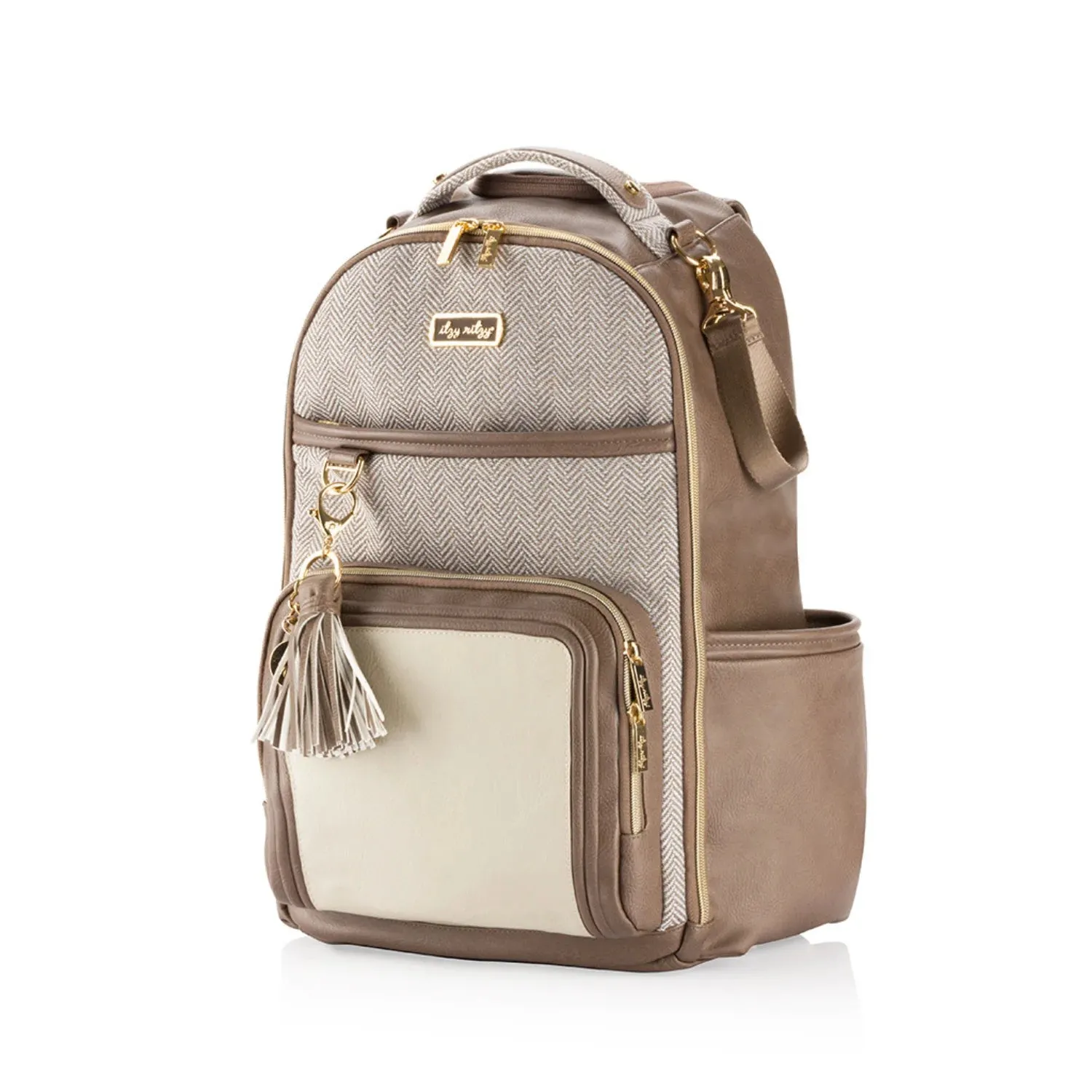 Boss plus Backpack Diaper Bag with Insulated Pockets, Vanilla Latte
