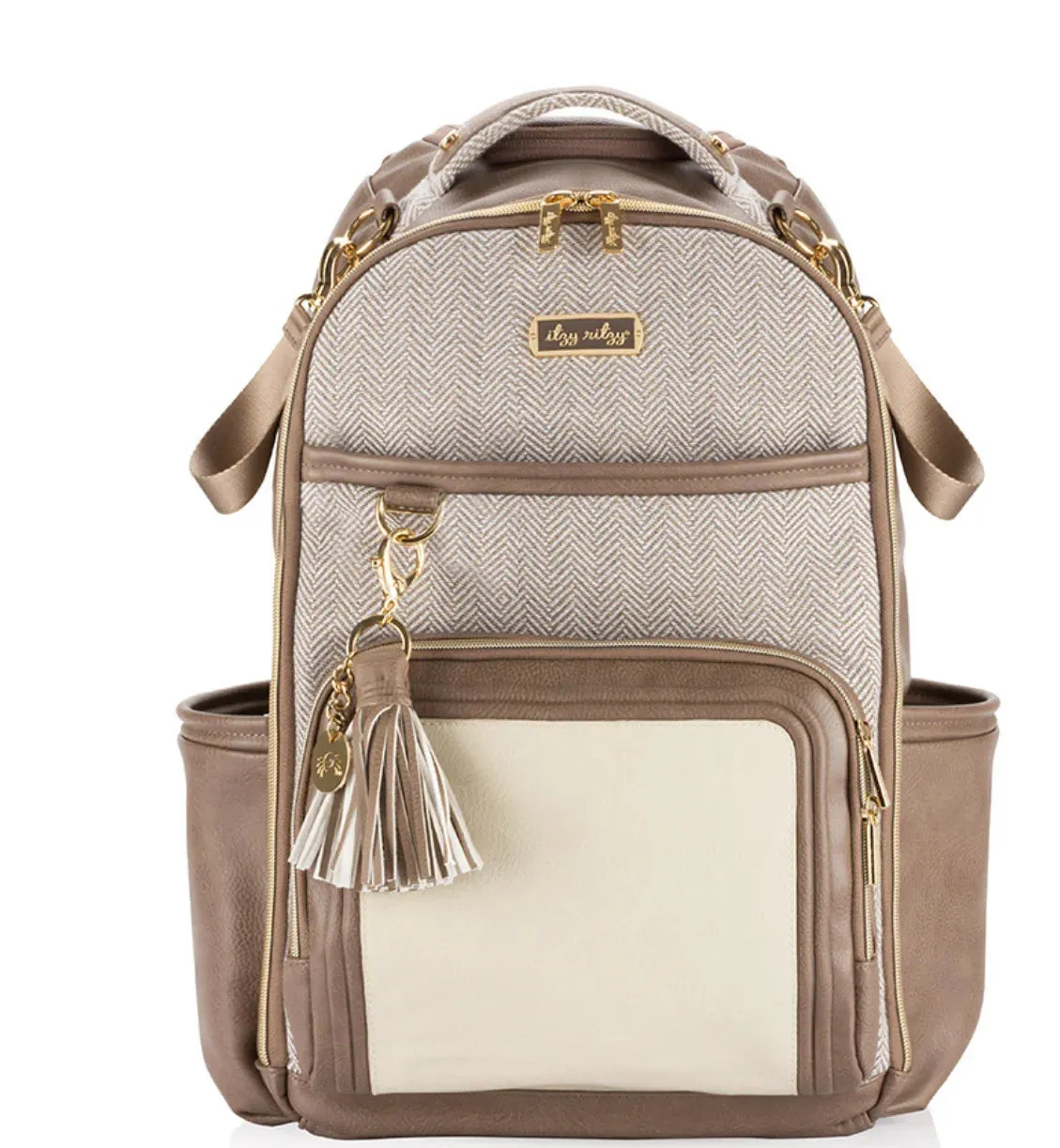 Boss plus Backpack Diaper Bag with Insulated Pockets, Vanilla Latte