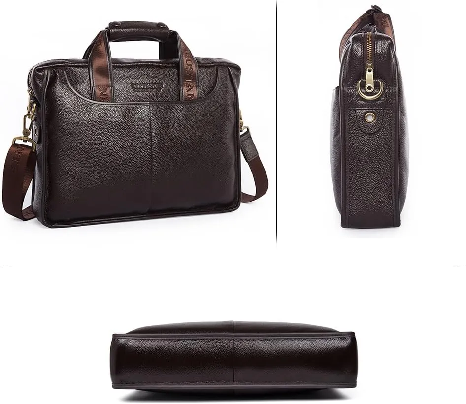 BOSTANTEN Leather Briefcase Handbag Messenger Business Bags for Men