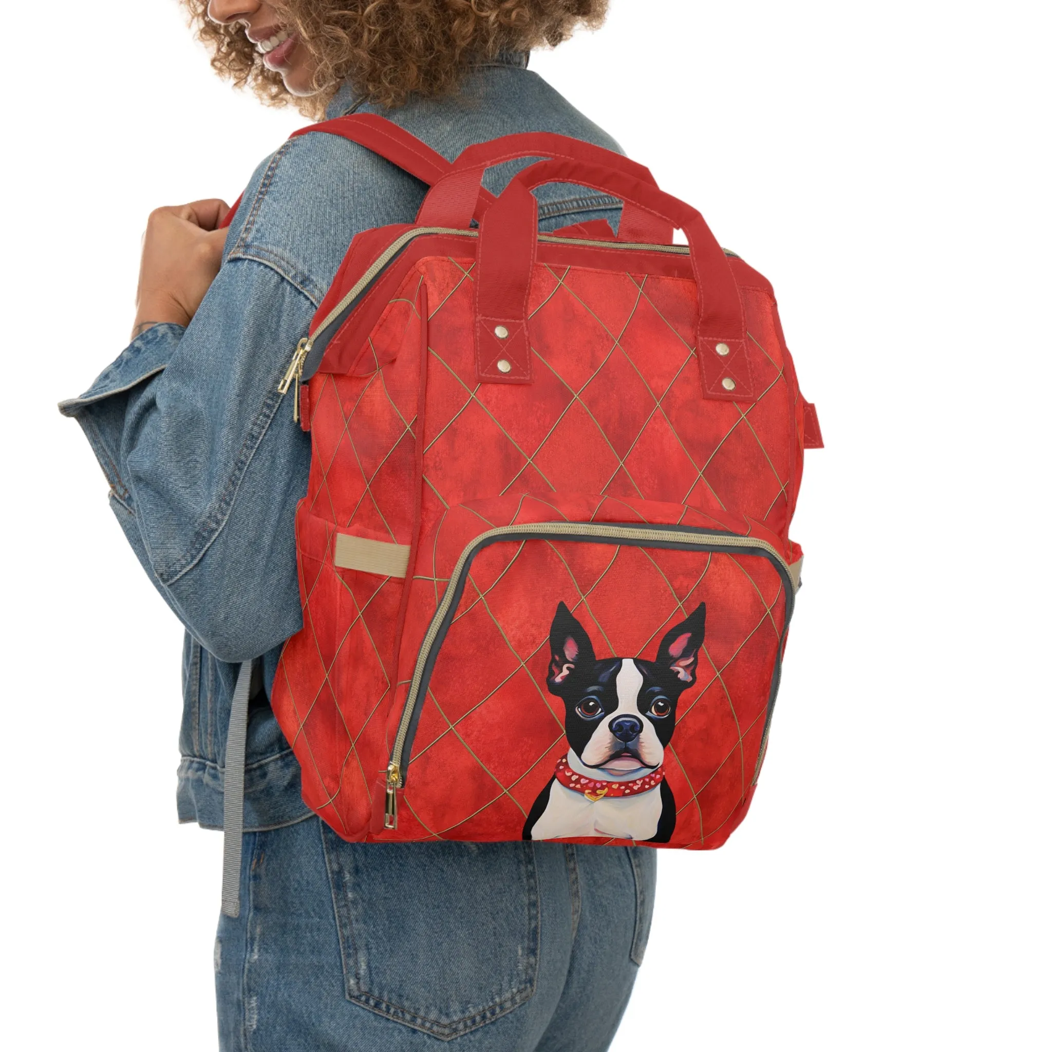Boston Terrier Multifunctional Backpack