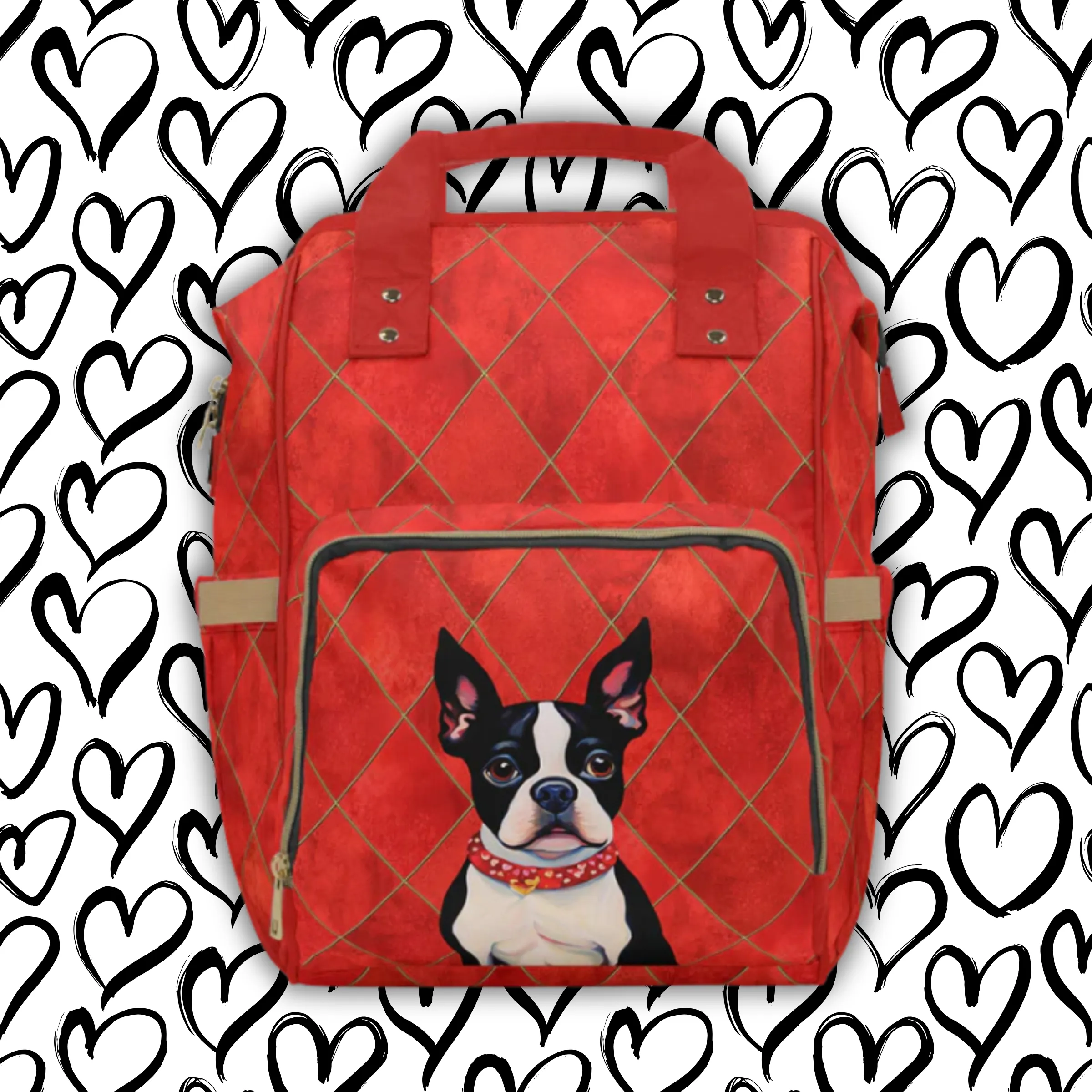 Boston Terrier Multifunctional Backpack