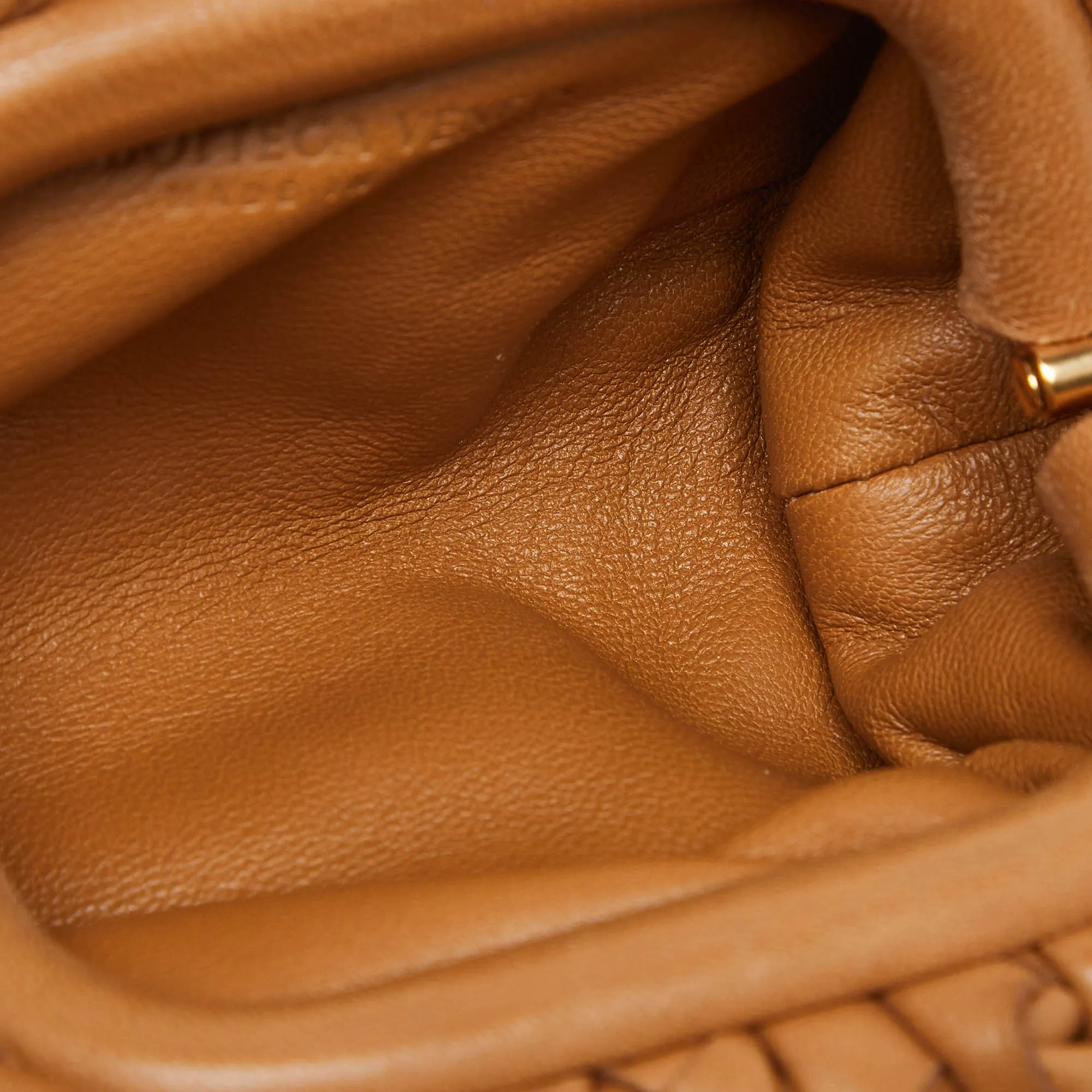 BOTTEGA VENETA Brown Leather The Pouch Coin Purse