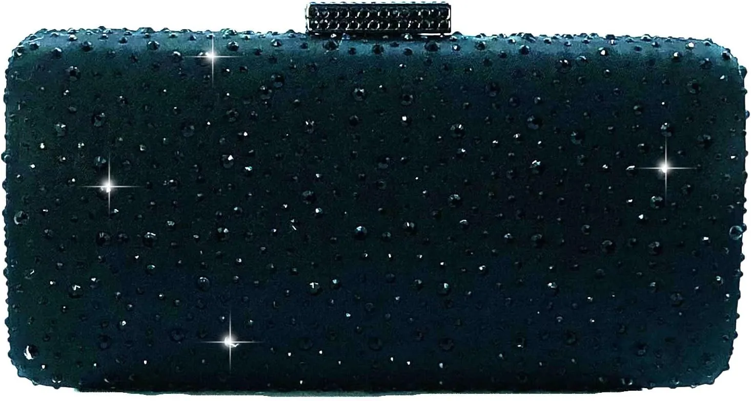 Boutique De FGG Elegant Women Crystal Clutch Purse Formal Evening Bags Wedding Handbags Cocktail Rhinestone Clutch Purse,Mini