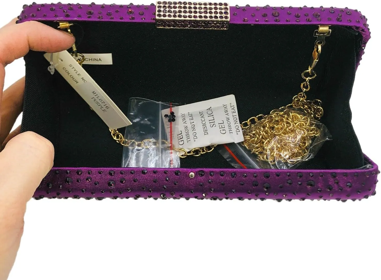 Boutique De FGG Elegant Women Crystal Clutch Purse Formal Evening Bags Wedding Handbags Cocktail Rhinestone Clutch Purse,Mini