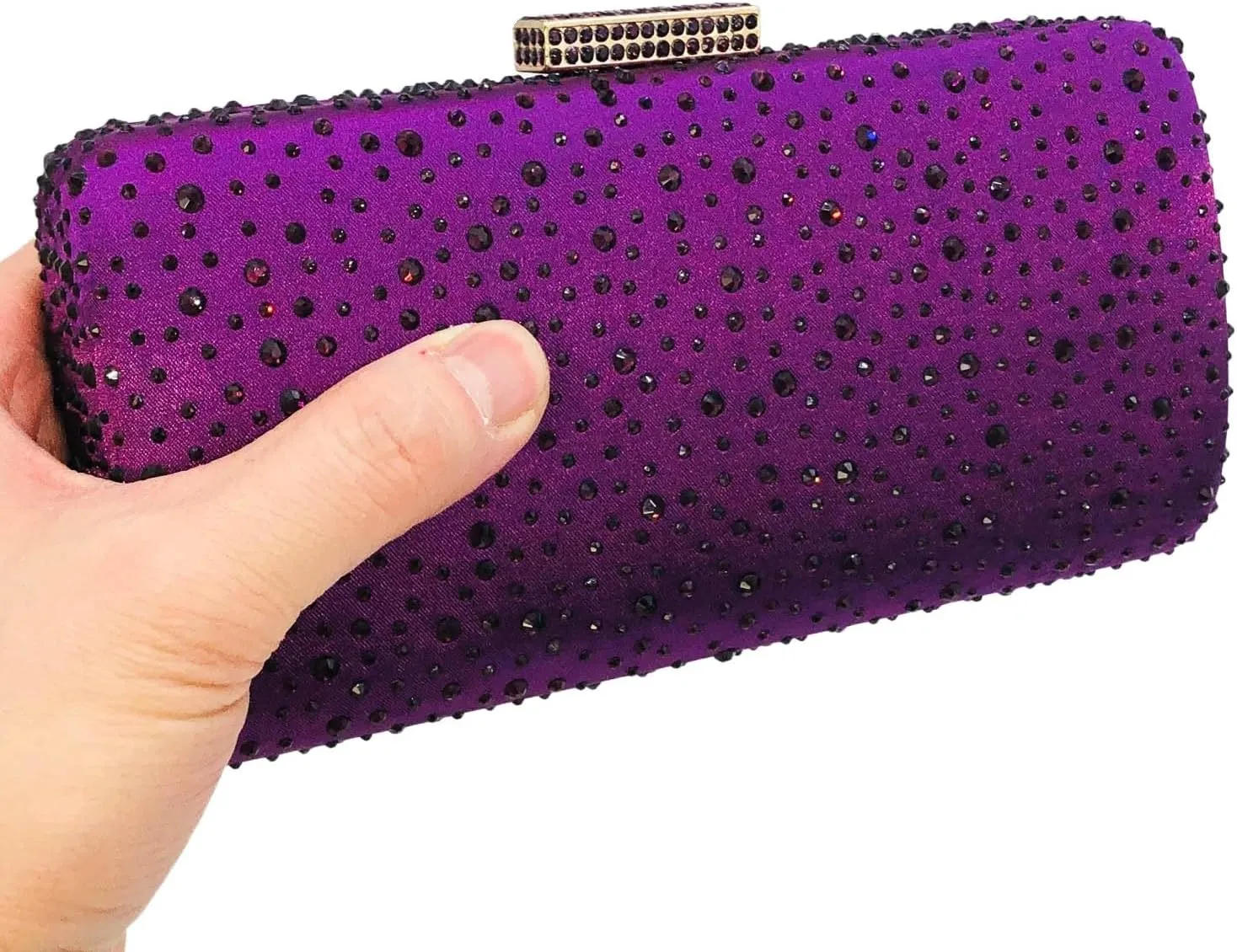 Boutique De FGG Elegant Women Crystal Clutch Purse Formal Evening Bags Wedding Handbags Cocktail Rhinestone Clutch Purse,Mini