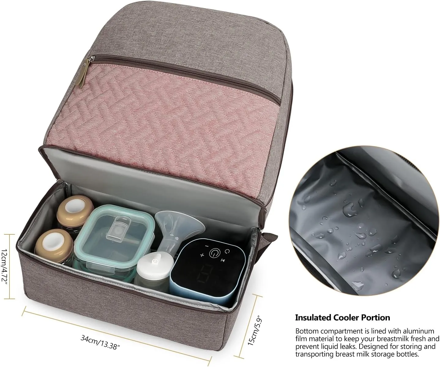 Breast Pump Bag Backpack - Cooler and Moistureproof Bag for Mother