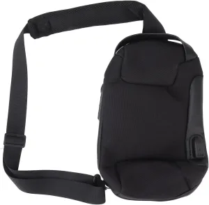 Breathable Large Capacity Lockable Oxford Cloth Shoulder Backpack Portable Sling Bag (Black)