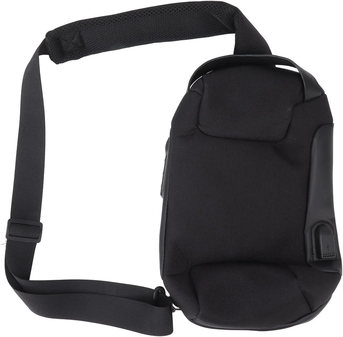 Breathable Large Capacity Lockable Oxford Cloth Shoulder Backpack Portable Sling Bag (Black)