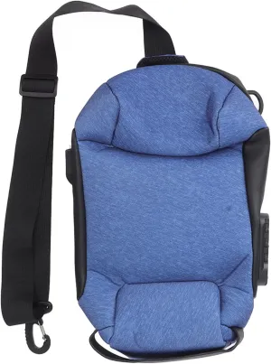 Breathable Large Capacity Lockable Oxford Cloth Shoulder Backpack Portable Sling Bag (Blue)
