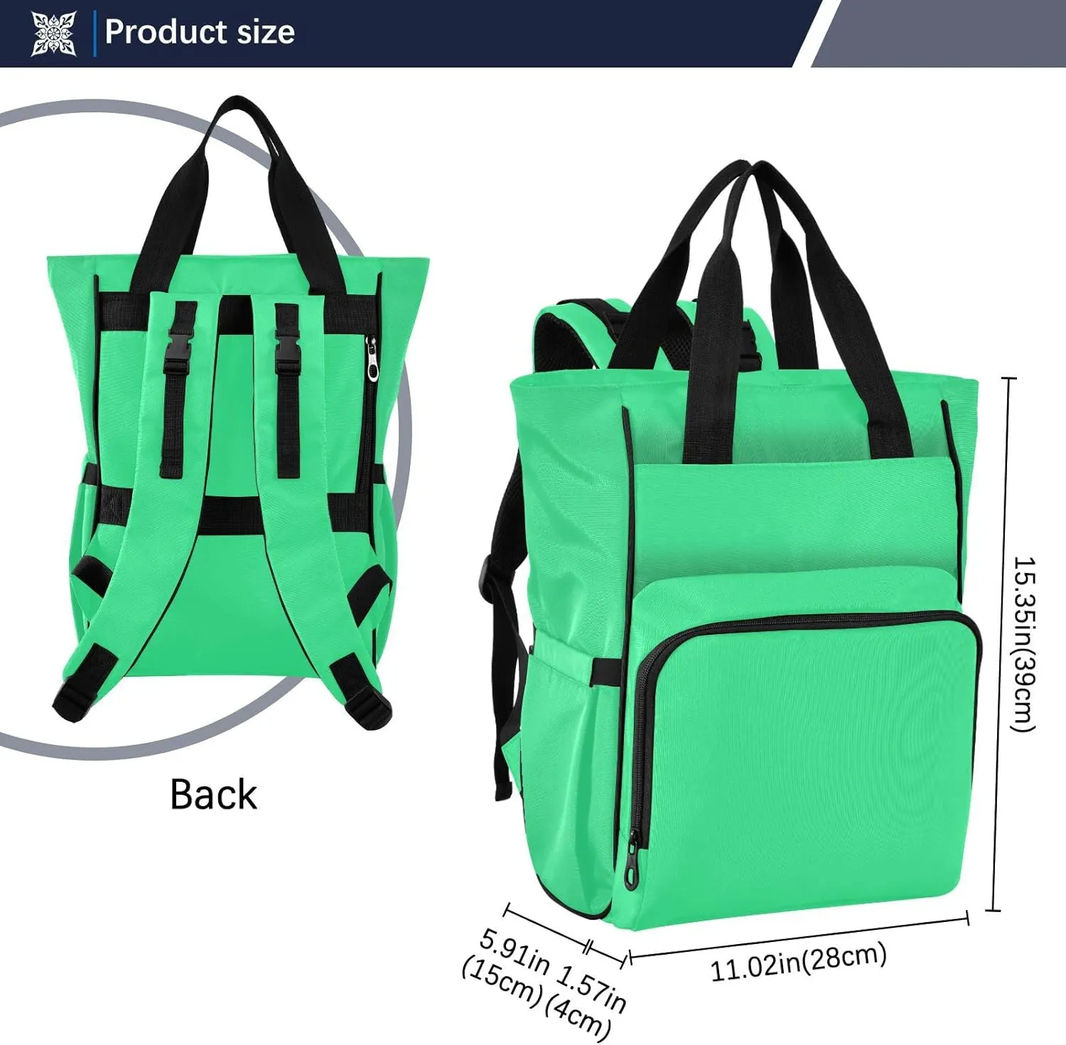Bright Green Diaper Bag Backpack for Baby Boys Girls Baby Essentials Travel Tote with Stroller Straps & Bottle Storage Nappy Changing Bag for Traveling Shopping Hiking Moms Dads Baby Shower Gifts