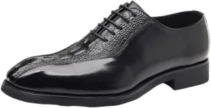 British Style Luxury Crocodile Pattern Leather Shoes Fashionable Vintage Men Height Increase Dress Shoes Formal Business Lace Up Oxfords