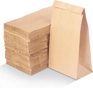 Brown Paper Bags - 8 Lb Grocery Bags - Disposable Paper Lunch Bags Snack Bags Perfect for Bakery, Cookies Treat,Shopping, Storage Bulk Paper Bags Small Gift Bag 6.1 x 4.25 x 12.3 In - 500 Count