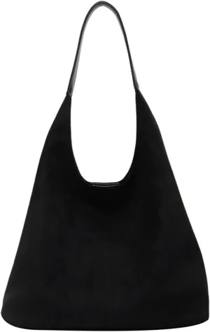 Brown Suede Women's Tote Bag - Faux Leather Shoulder Handbag
