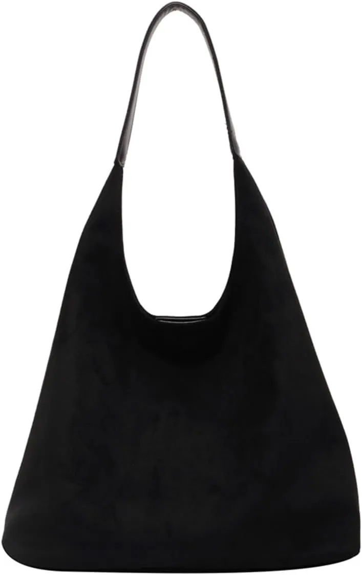 Brown Suede Women's Tote Bag - Faux Leather Shoulder Handbag