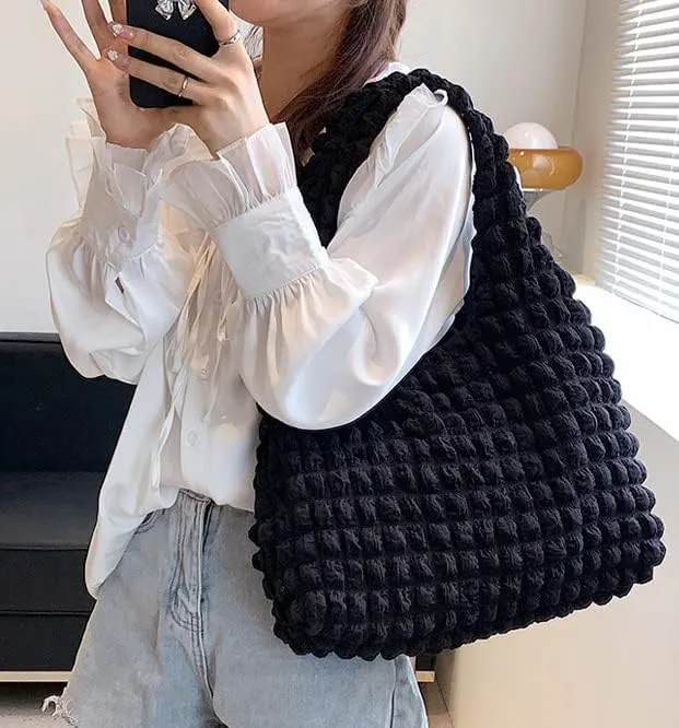 Bubble Hobo Bags for Women Bubble Tote Bag Cloud Shoulder Bag Hobo Bag Casual Purses Satchel Work Bag