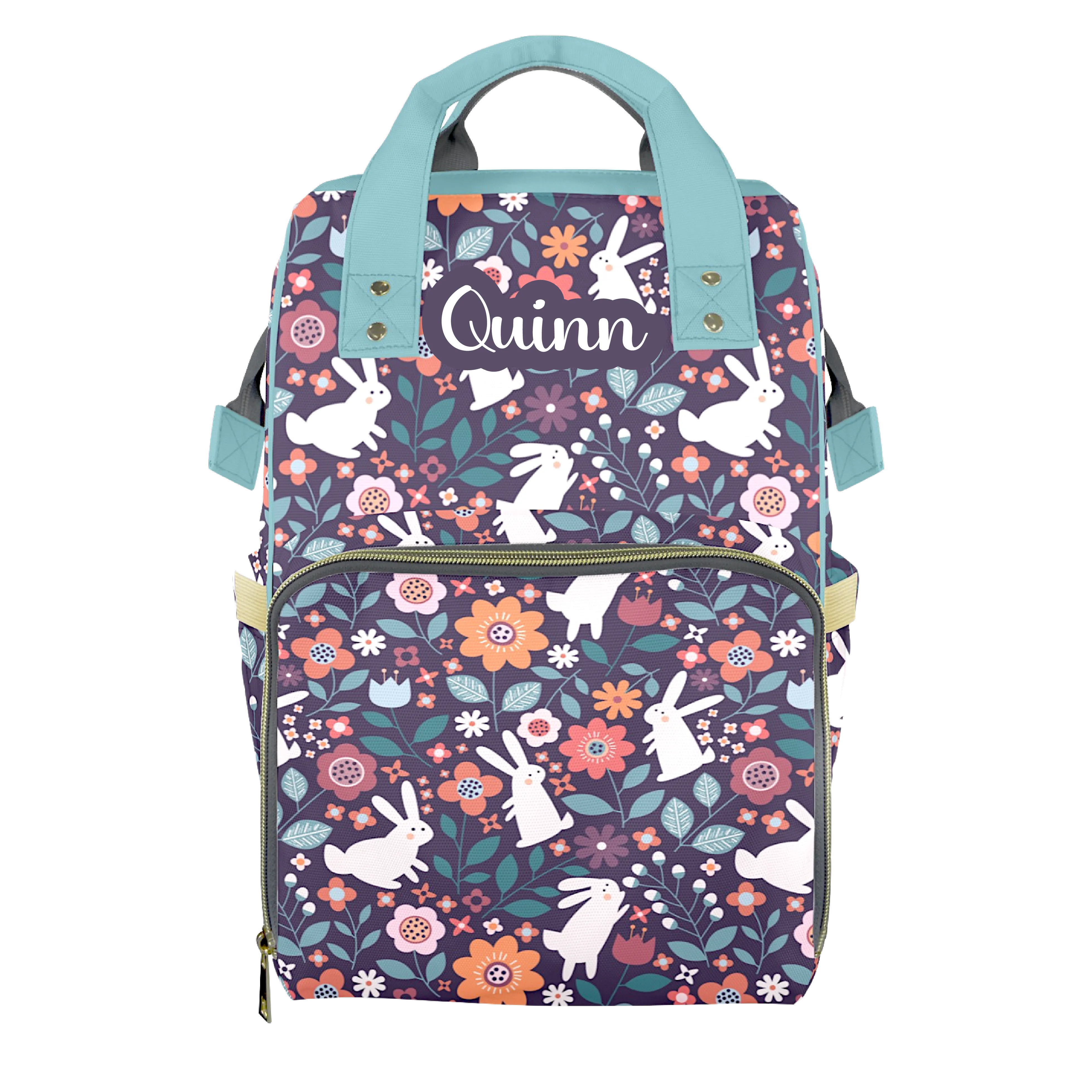 Bunny Blooms Customizable Diaper Bag