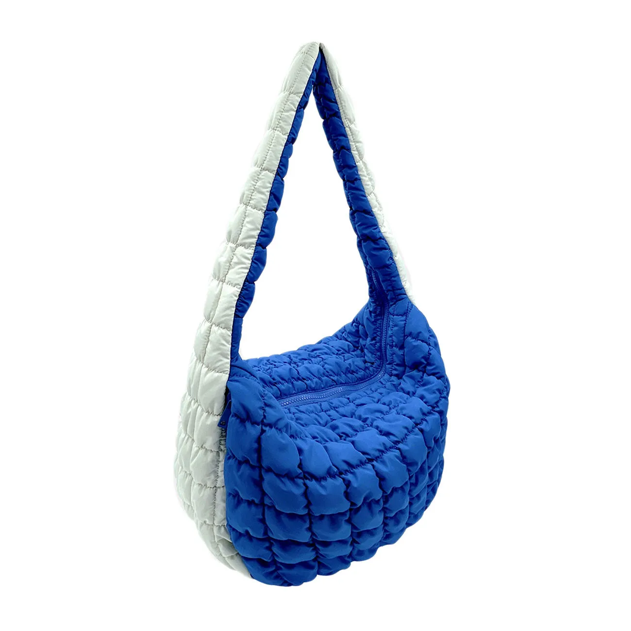 Burgundy Ivory Quilted Puffer Shoulder Crossbody Cloud Bag