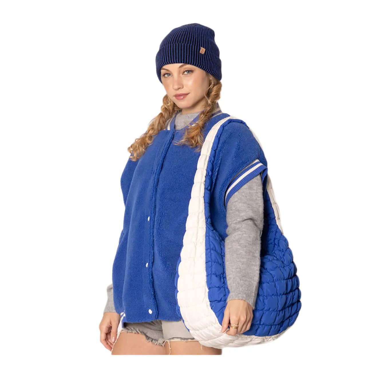 Burgundy Ivory Quilted Puffer Shoulder Crossbody Cloud Bag