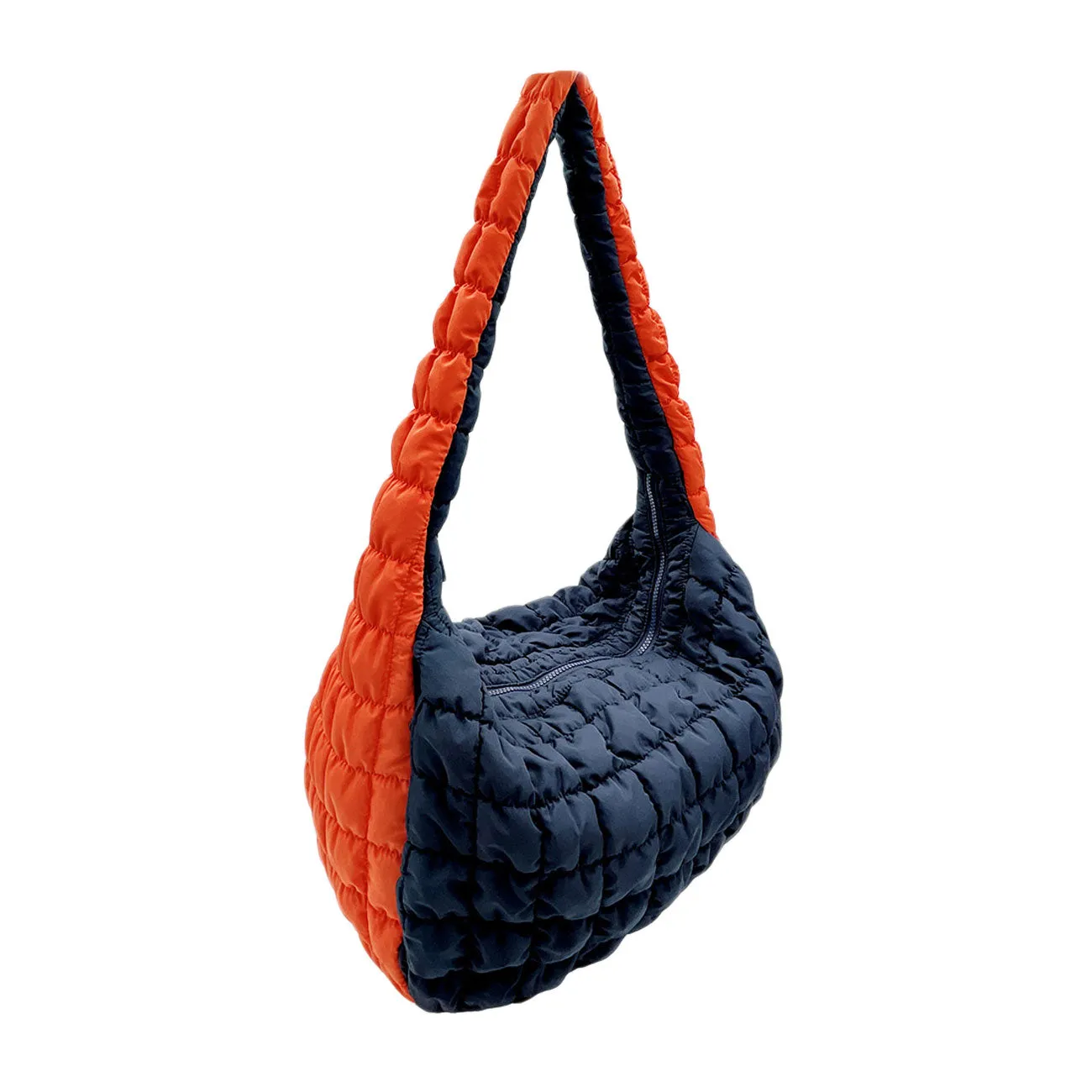 Burgundy Ivory Quilted Puffer Shoulder Crossbody Cloud Bag