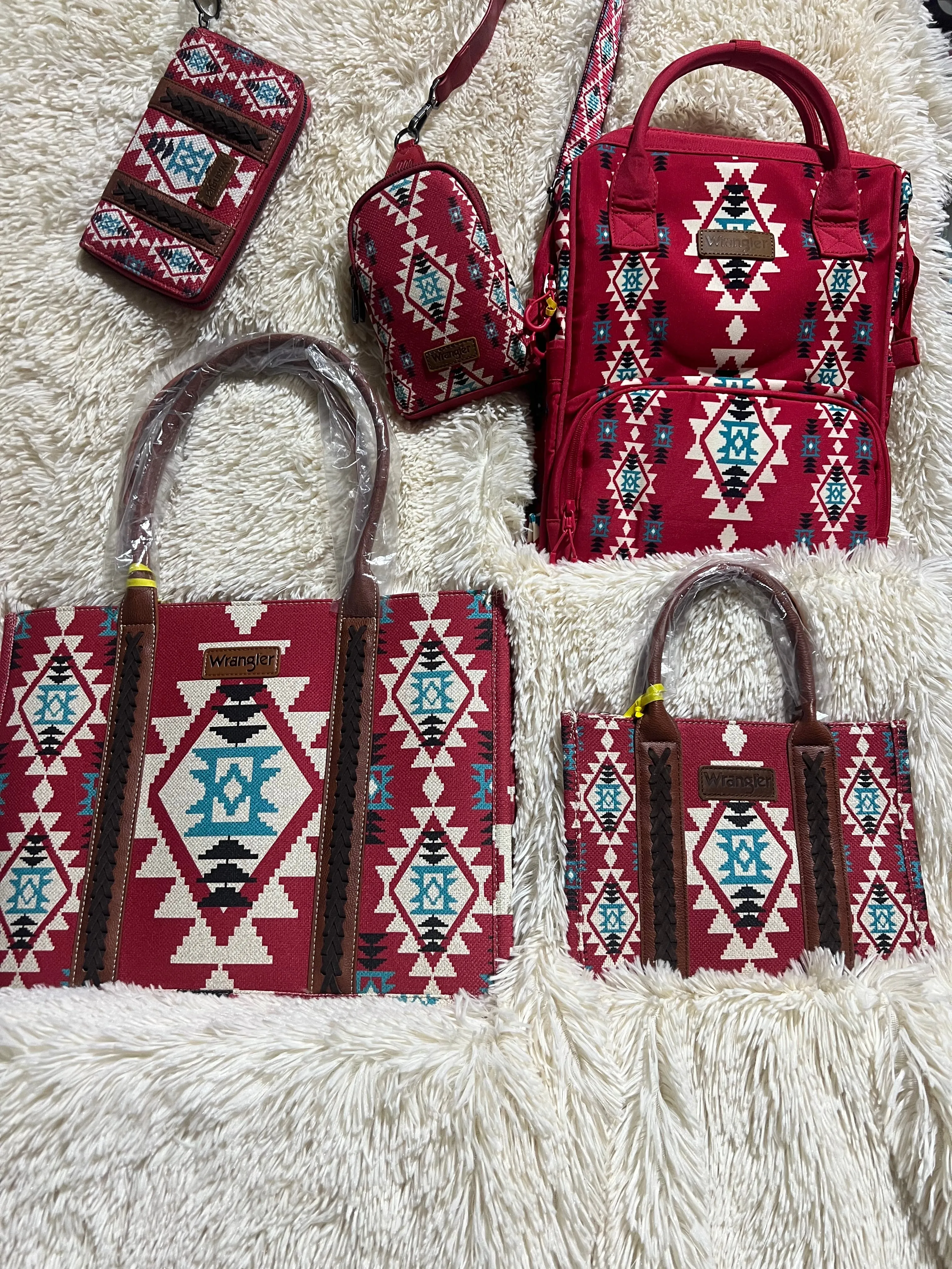 Burgundy  Wrangler Aztec Backpack
