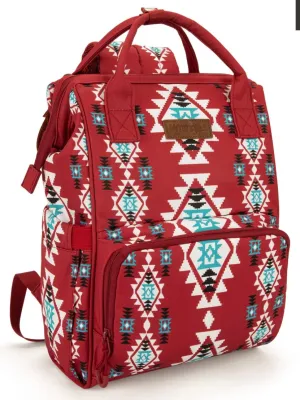 Burgundy  Wrangler Aztec Backpack