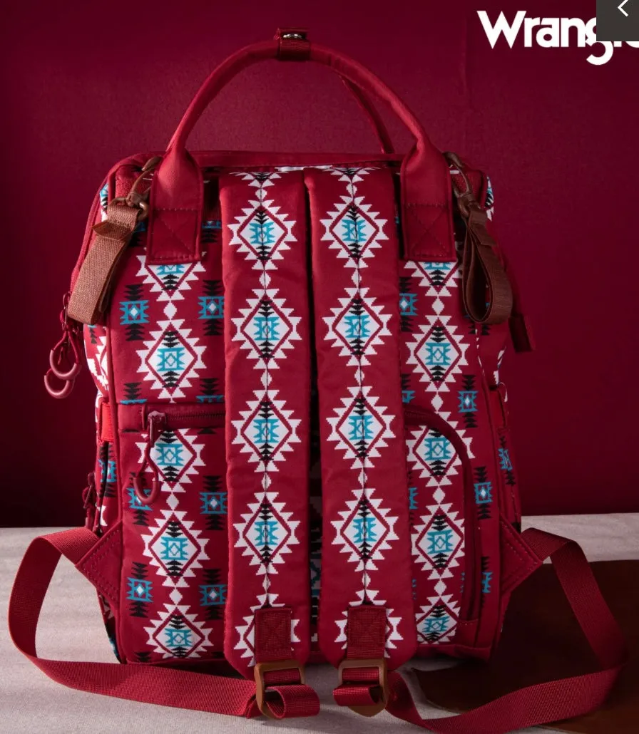 Burgundy  Wrangler Aztec Backpack