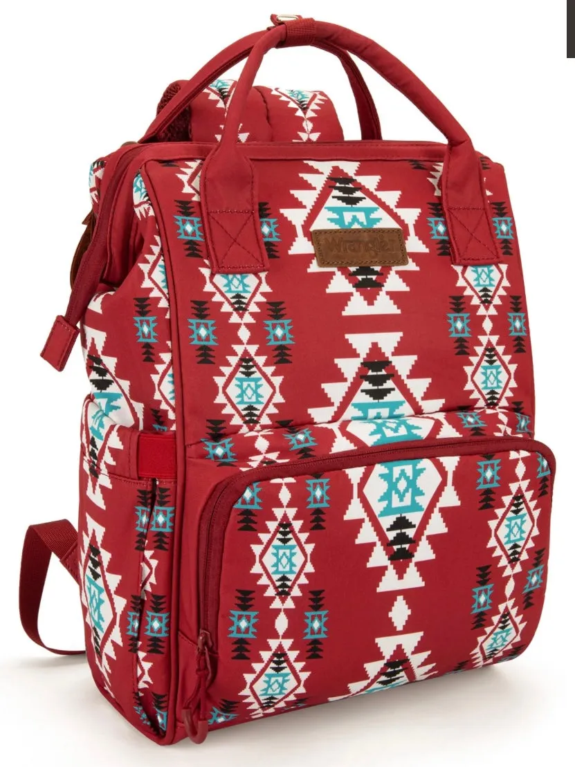 Burgundy  Wrangler Aztec Backpack