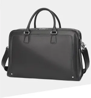 Business leather handbag Men's cowhide large capacity computer bag shoulder diagonal cross briefcase