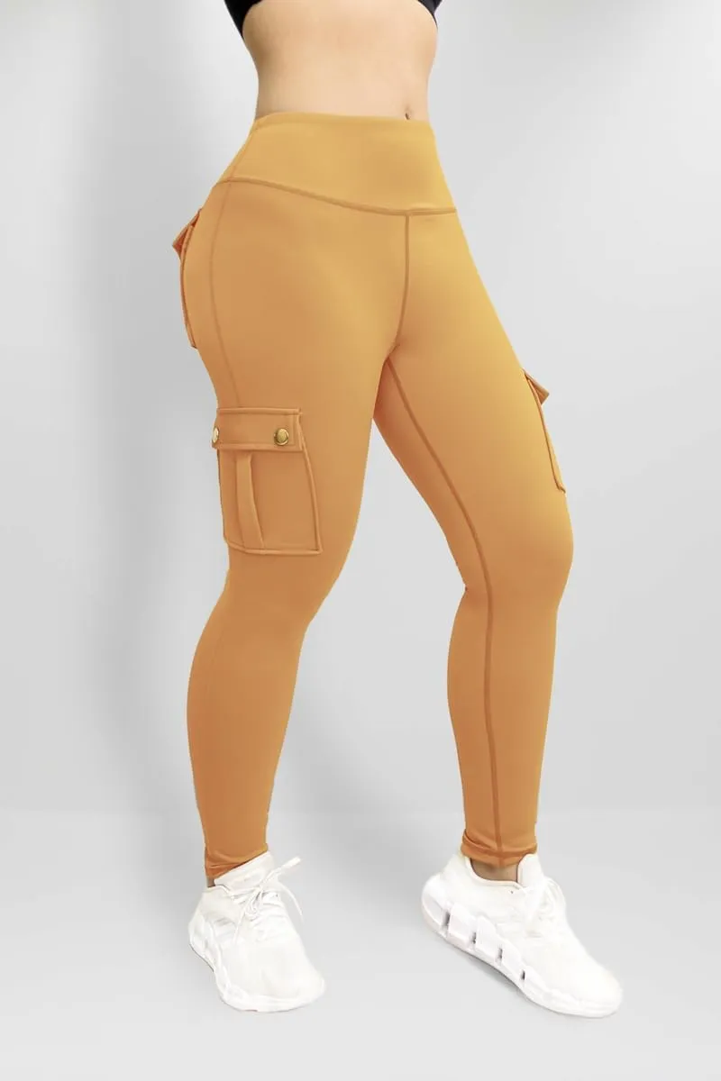 Butt Lifting Leggings for Women Workout Slim Fit High Waist Tummy Control Cargo Pants Gym Yoga Leggings with Pockets