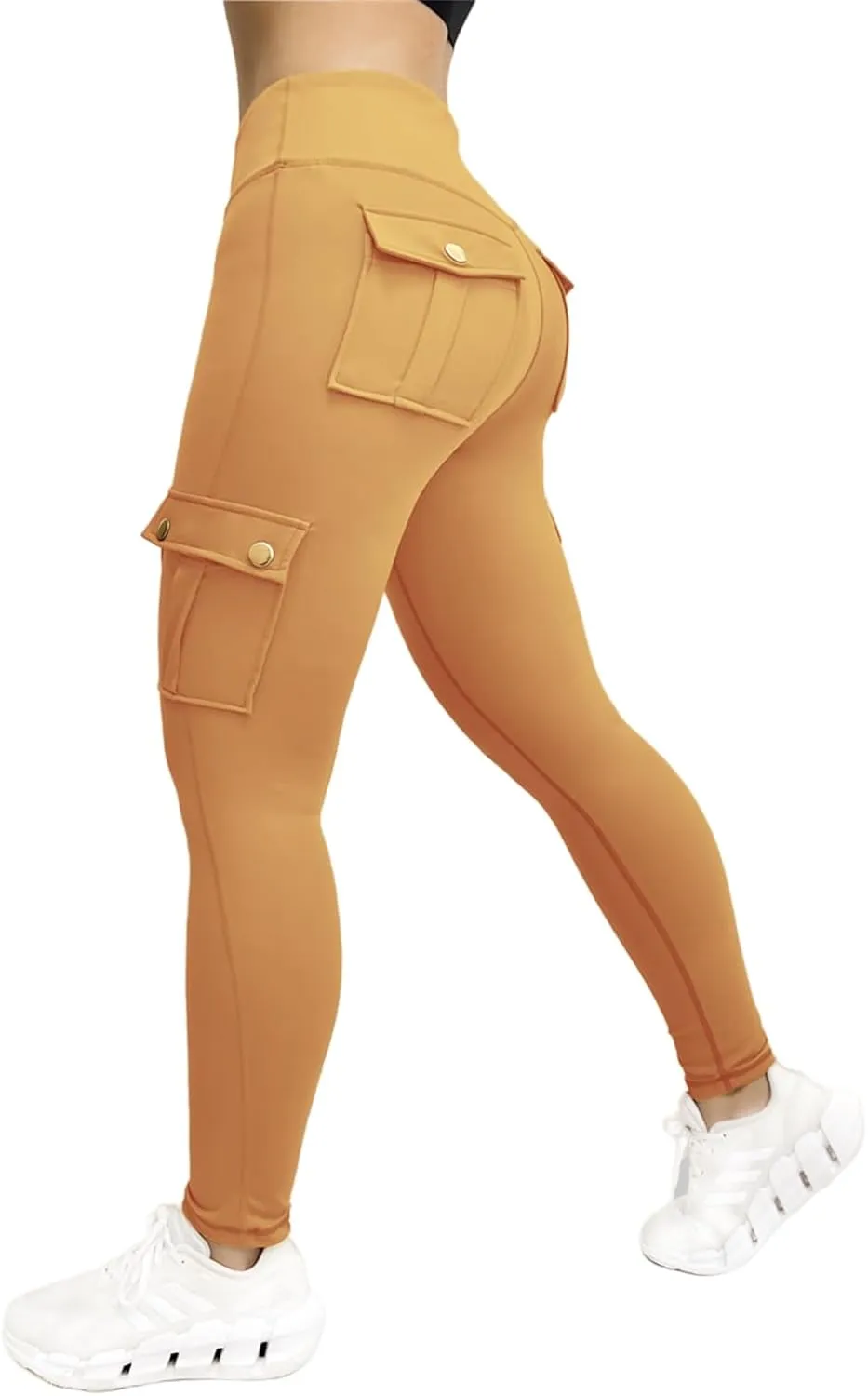 Butt Lifting Leggings for Women Workout Slim Fit High Waist Tummy Control Cargo Pants Gym Yoga Leggings with Pockets