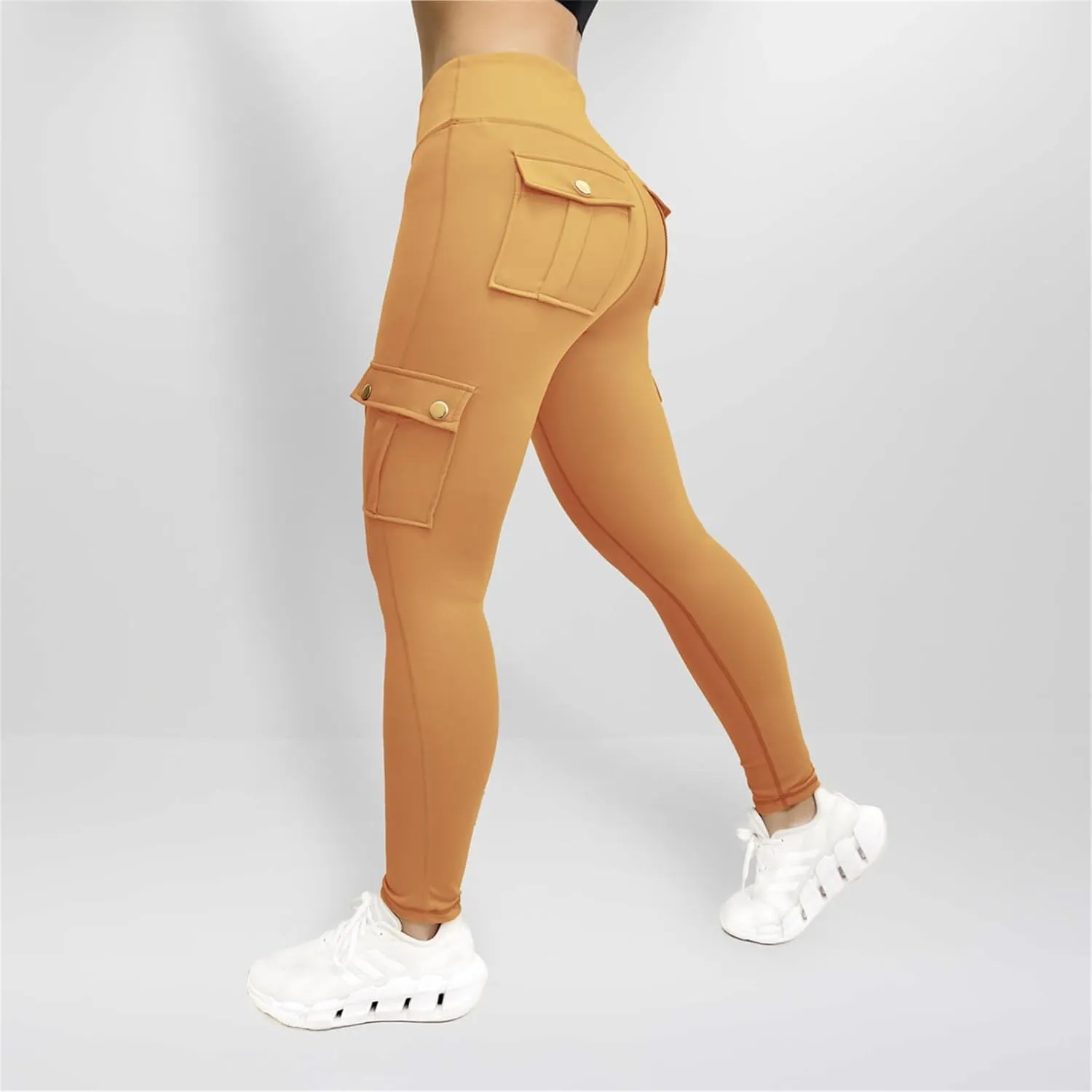 Butt Lifting Leggings for Women Workout Slim Fit High Waist Tummy Control Cargo Pants Gym Yoga Leggings with Pockets