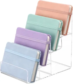 Cabilock Acrylic Display Shelf Organizer Stand: 4-Tier Clear Purses Display Stand Acrylic Riser Display Shelf Glasses Display Organizer Holder for Figures Perfume Collectibles