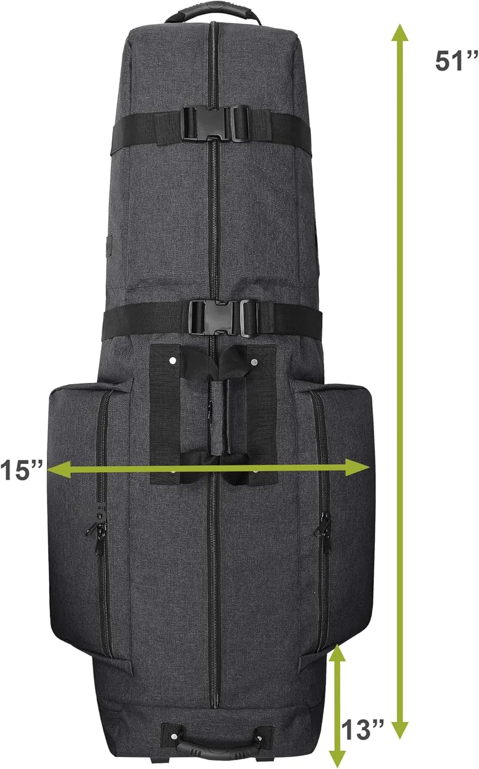 CaddyDaddy Constrictor Soft-Sided Golf Travel Bag Cover with Padded Top, Wheels & Lockable Oversized Zippers | Case for Transporting Clubs on Airlines | 1 Year Travel Case Replacement Coverage