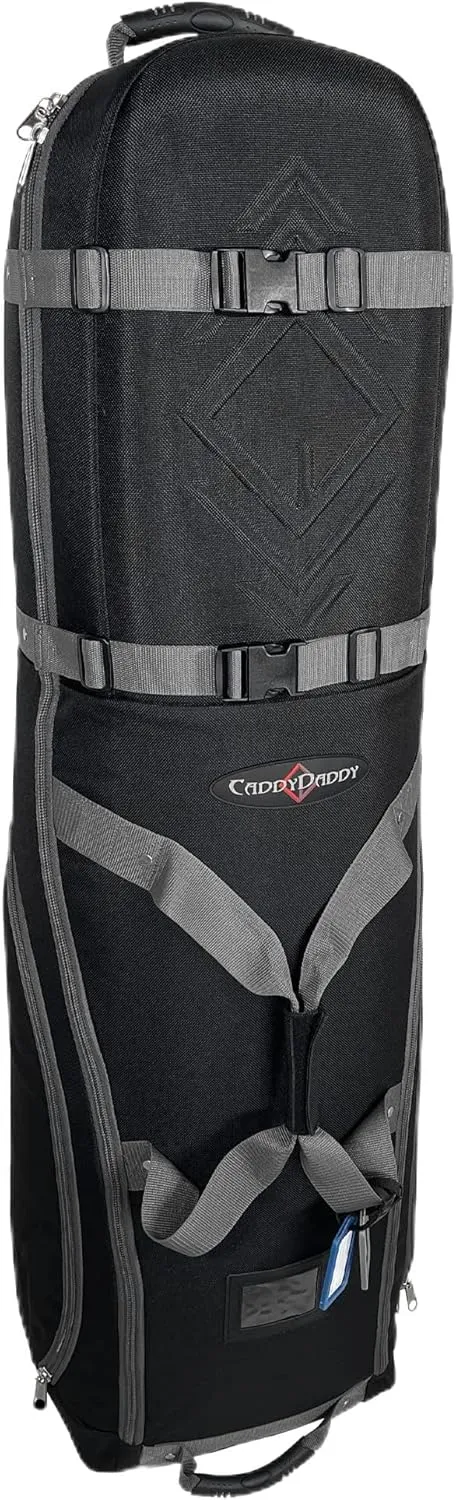 CaddyDaddy Defender Golf Soft-Sided Travel Bag Cover with EVA Dense Foam Padded Top, Wheels & Lockable Oversized Zippers for Transporting Clubs on Airlines, 1 Year Travel Case Replacement Coverage