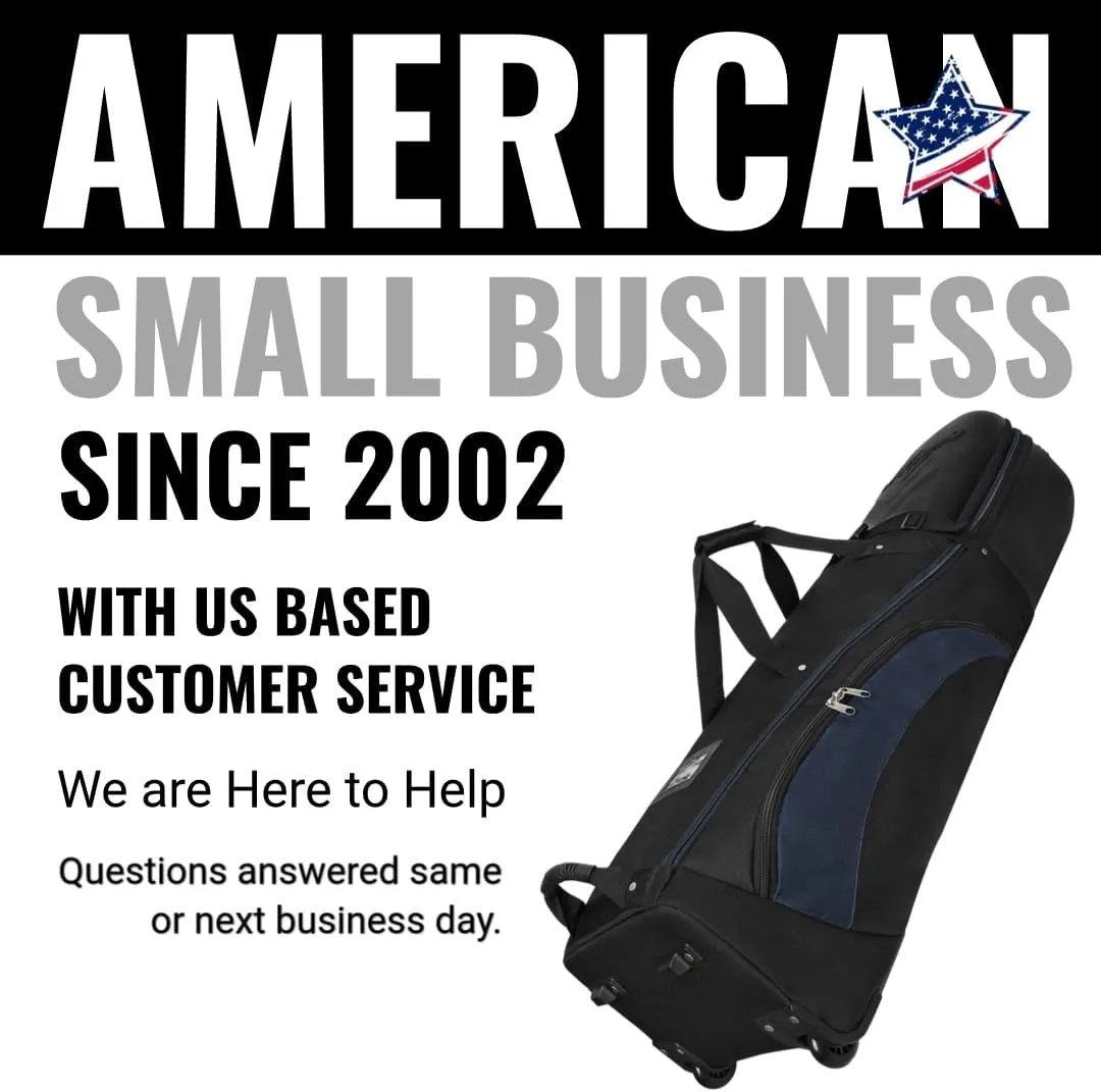 CaddyDaddy Enforcer Golf Travel Bag Soft-Sided Cover with Hard Top Protection, Wheels & Lockable X-Large Zippers. Case for Transporting Golf Clubs on Airlines, 1 Year Travel Case Replacement Coverage