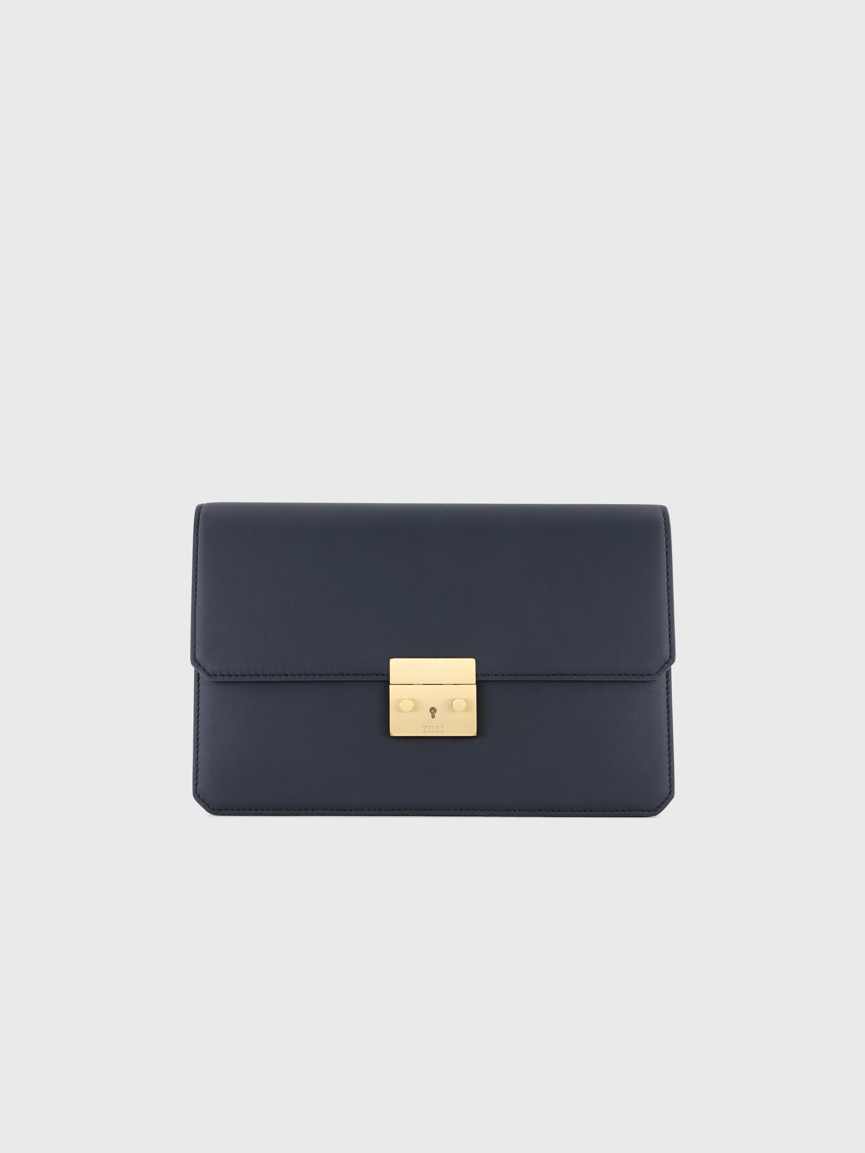 Calfskin Clutch Bag Blue Navy