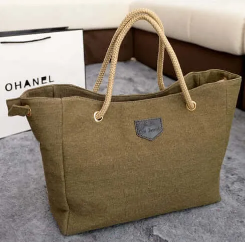 Canvas bag Korean version of the trend of simple shopping bags handbags shoulder mobile handbags