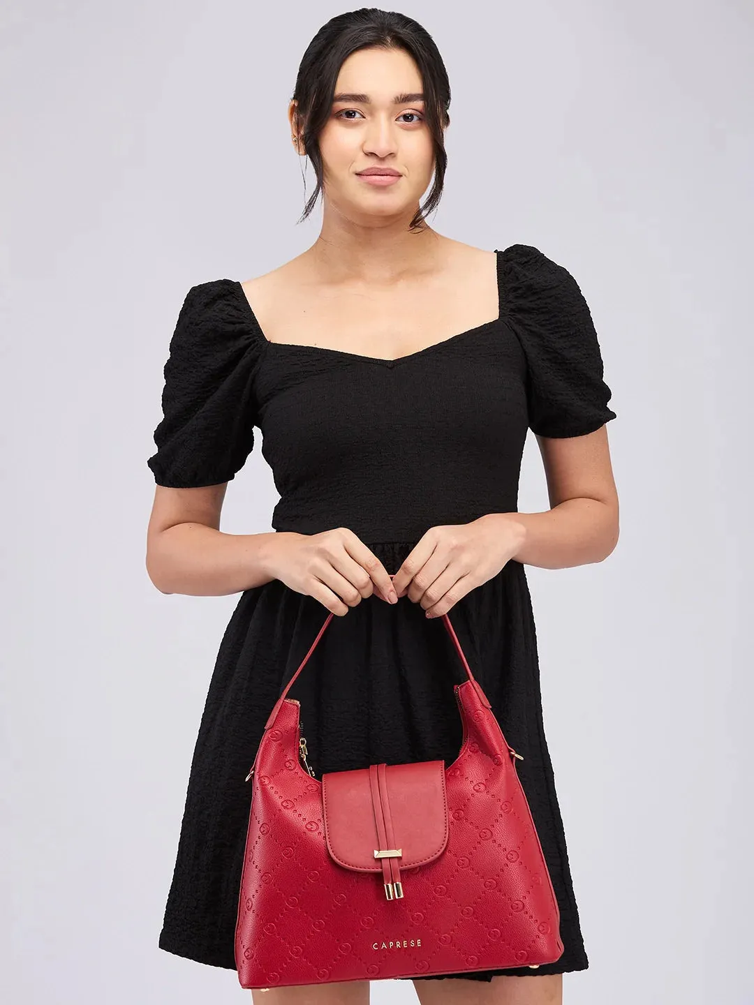 Caprese Brianna Medium Red Hobo Bag