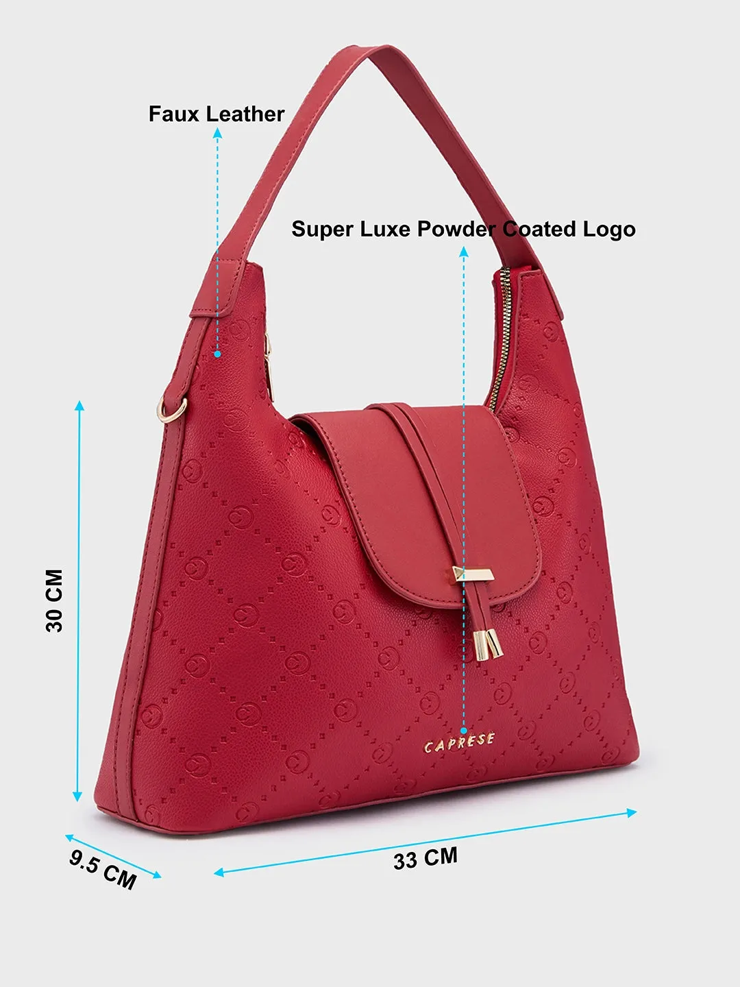 Caprese Brianna Medium Red Hobo Bag