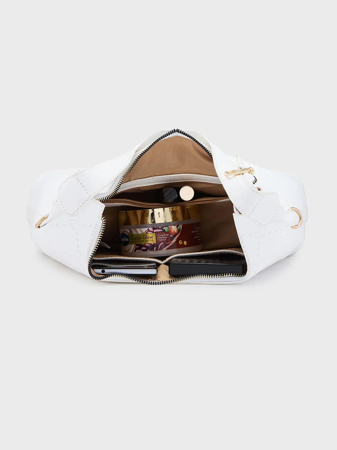 Caprese Brianna Medium White Hobo Bag