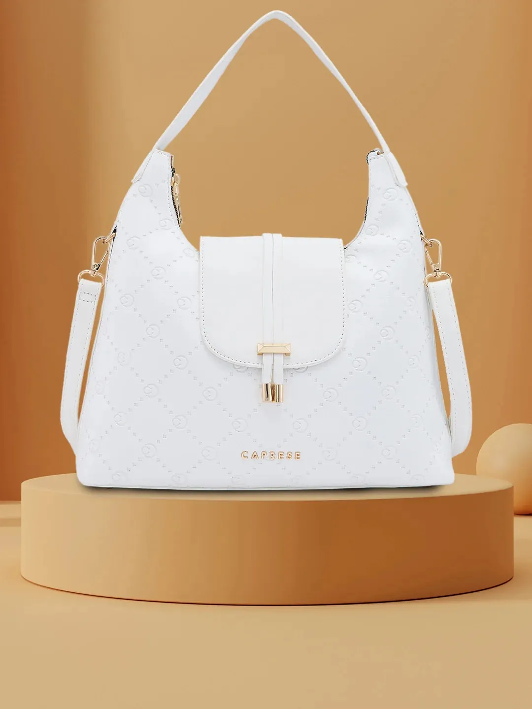 Caprese Brianna Medium White Hobo Bag
