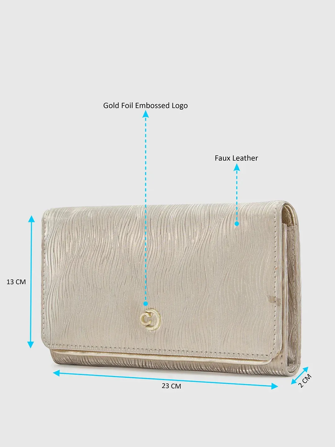 Caprese Eryka Medium Light Gold Clutch